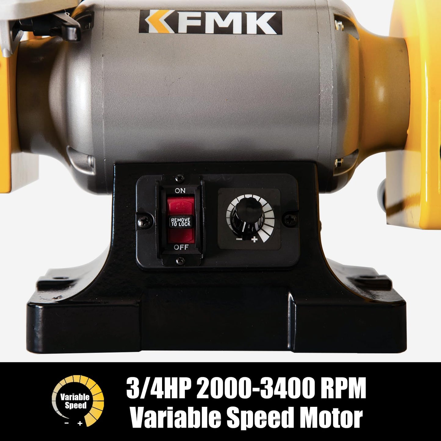 KFMK Variable Speed 1" x 30" Belt & 6" Disc Sander Combo, 3/4 HP Direct-Drive Motor, 2000–3400 RPM Disc / 1909–3248 SFPM Belt, Adjustable Work Tables & Miter Gauge, Benchtop Sander for Wood & Metal