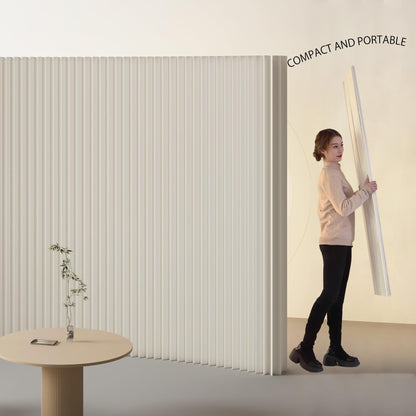 Paper Room Divider, Folding Privacy Screen Lightweight Stretchable Accordion Room Divider Wall, Portable Paper Wall Divide for Home, Office, Clothing Shop (White, L：158in x W: 17in x H：95in)