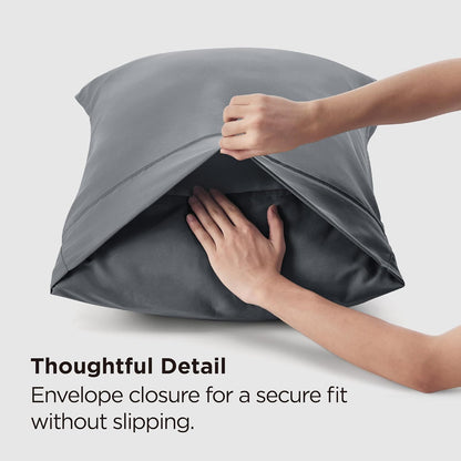 Bedsure Pillow Cases - Super Soft Dark Grey Brushed Microfiber Set of 2 | 20x26 Inches, Wrinkle & Fade Resistant