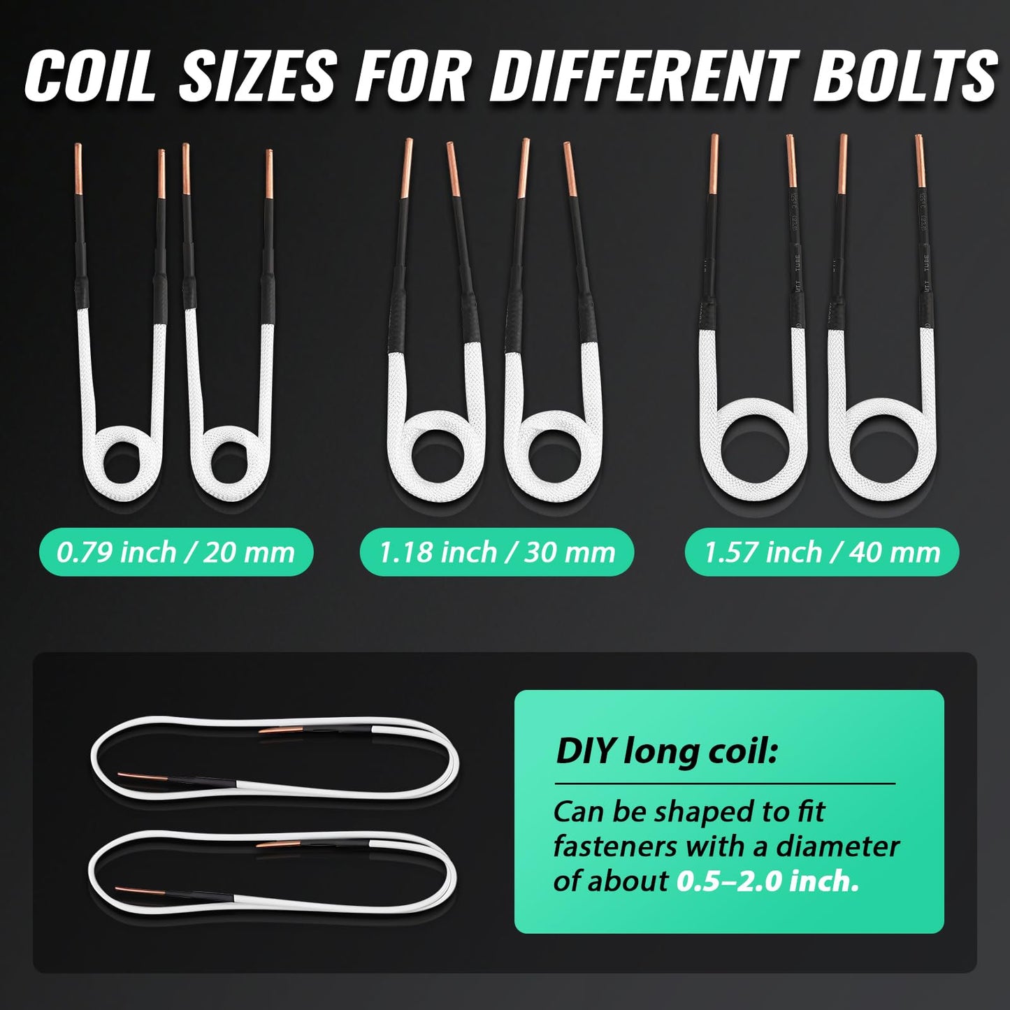 Mxmoonfree Induction Heater Bolt Removal, 1500W Induction Bolt Heater Tool with 8 Coil and Rugged Carrier Case to Safely Remove Nuts, Bolts, Screw, 2 Warranty 110V