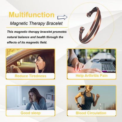 EnerMagiX Copper Bracelets for Women, 99.9% Retro Pure Copper Set Magnetic Bracelets, Fashion Healthy Jewelry (2023)