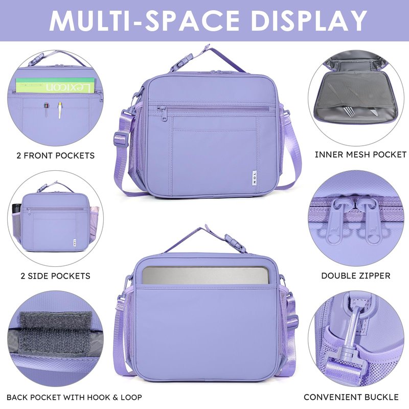 Lightweight Insulated Lunch Bag, Reusable Lunch Box 7L Cooler with Adjustable Shoulder Strap, Waterproof Zipper Lunch Bag for School & Work, Suitable for Men, Women and Kids