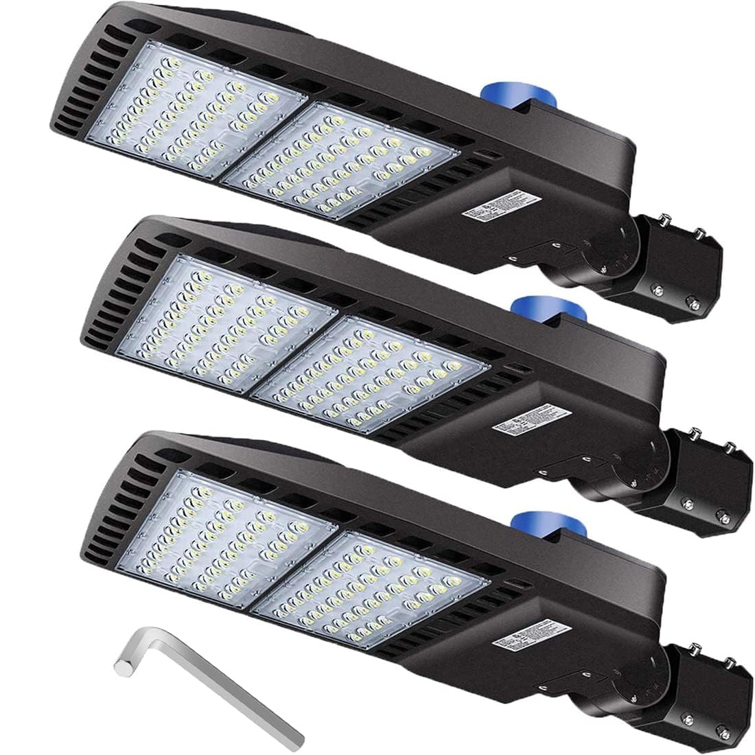 ledmo 3 Pack LED Parking Lot Lights with Photocell Slip Fitter 26000lm Outdoor Dusk to Dawn Commercial Shoebox Pole Lighting Flood Security Lamp for Street Area Stadium 5000K 200W