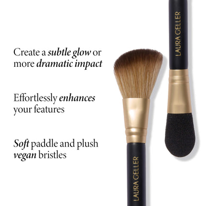LAURA GELLER NEW YORK Retractable Black Kabuki Brush for Liquid, Cream and Powder Face Makeup With Aluminum Handle