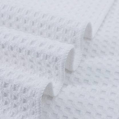 POLYTE Ultra Premium Microfiber Kitchen Dish Hand Towel Waffle Weave, 8 Pack (16x28 in, White)