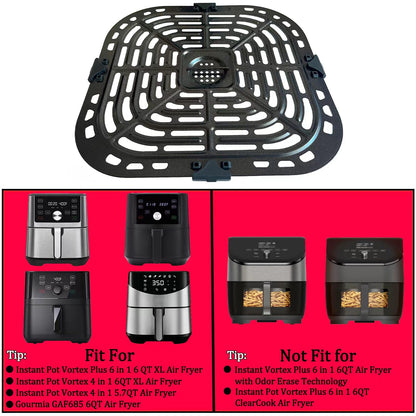 HEISENLIN Air Fryer Grill Pan for Instants Pot Vortex Plus 6 in 1 6 QT XL Air Fryers, Upgraded Nonstick Air Fryer Grill Crisper Plate Tray Grid Grate Rack Shelf for Instants 6QT 5.7QT, Dishwasher Safe