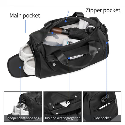 reeyee 13L Small Gym Bag for Men，personal item Travel Mini Duffel Bags with Shoe Compartment, carryon satchel plane bags，840D Cordura Water-Resistant