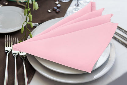 Utopia Home Pink Cloth Napkins (12 Pack, 17x17 Inches), Ideal Dinner Napkins for Party, Wedding and Lunch/Dinner
