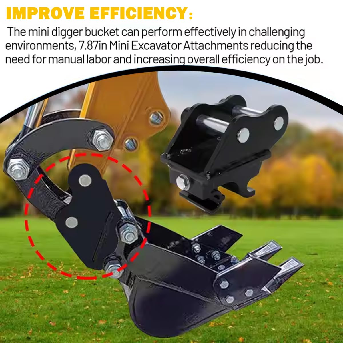INTBUYING Mini Excavator Attachment Quick Change Quick-Hook Coupler for mini-excavators Span: 3.54in Bore: 0.98in,Center Wheelbase: 3.54in