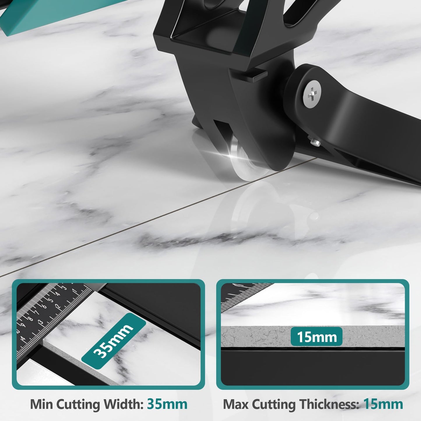 Seeutek 48 Inch Manual Tile Cutter, Porcelain & Ceramic Cutting Tool with Tungsten Carbide Wheel, Infrared Positioning & Adjustable Brackets, Suitable for Professionals and Beginners