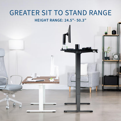 VIVO Electric 55 x 28 in Dual Motor Sit Stand Desk, Memory Height Adjustment, 2B Series, Dark Gray Top Black Frame, DESK-KIT-2B55G