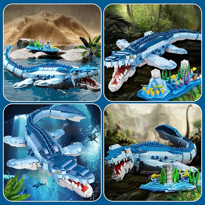 1158 Pcs Dinosaur Building Blocks Game STEM Dinosaur Toys for Kids STEM Dinosaur Toys for Children Aged 6 7 8 9 10 11 12 13 and 14Compatible with Lego