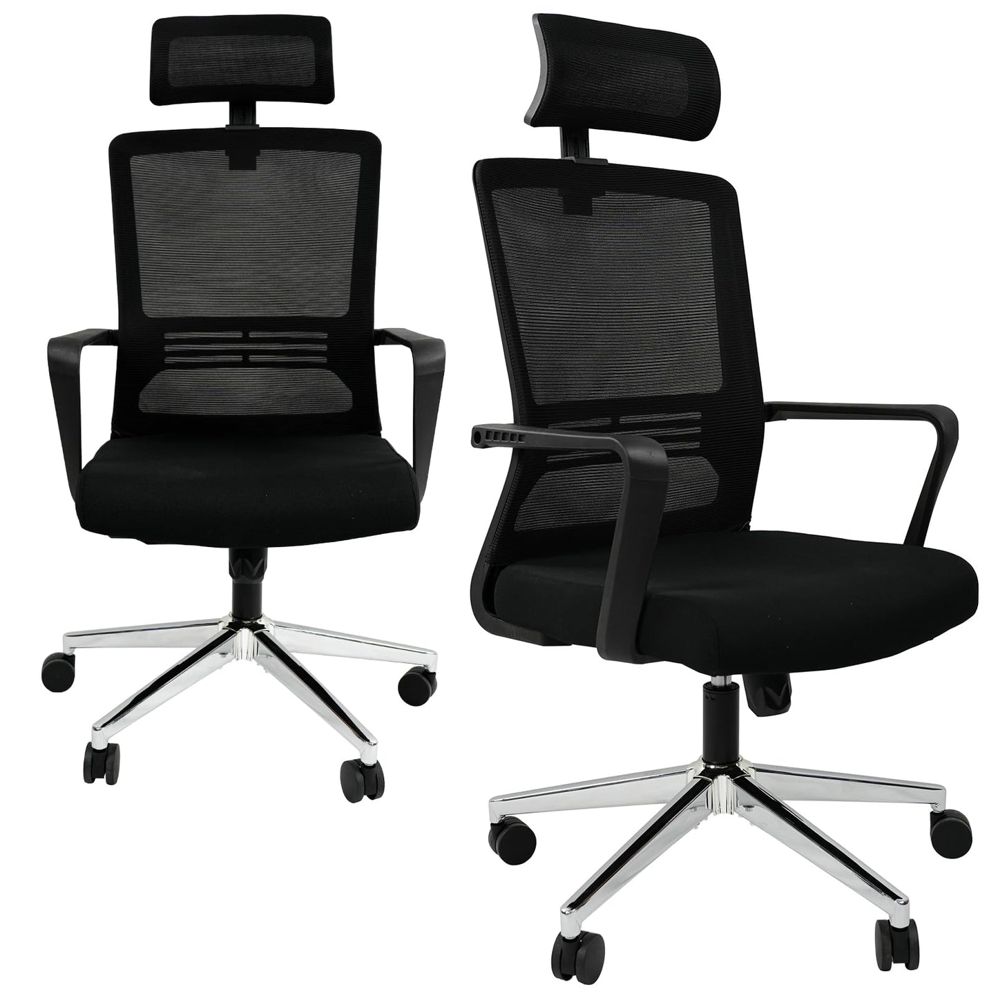 Ergonomic Office Chair,High Back Desk Chair with 3 Gear Tilting Backrest and Adjustable Headrest,400lbs Weight Capacity Integrated Metal Base with Swivel Wheels,Comfort Breathable Mesh