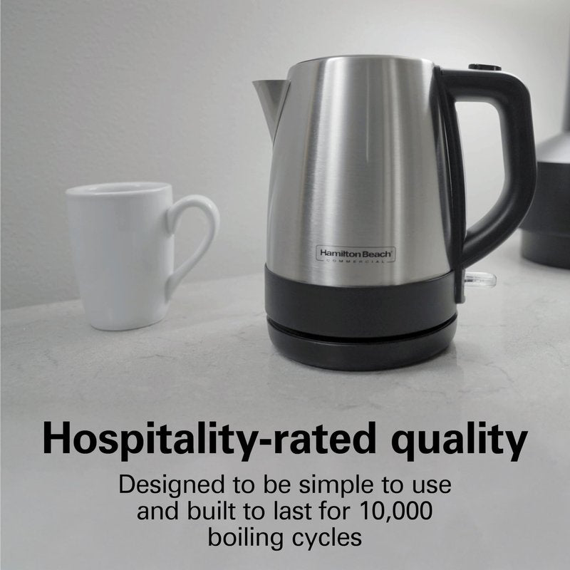 Hamilton Beach Commercial HKE110 1 Liter Hot Water Tea Kettle, Hospitality Rated, Stainless Steel