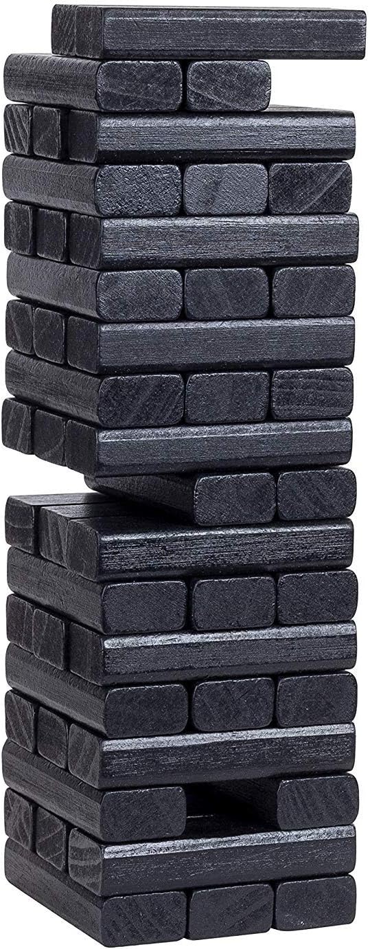 WE Games Wooden Block Stacking Party Game for Adults Tumble Tower Wedding Guest Book Alternative Tabletop Games Includes Storage Case 12 inches