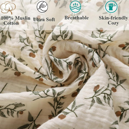 Muslin Bassinet Sheet Compatible with UPPAbaby Bassinet, 2 Pack Cotton Stylish Boho Fitted Bassinet Sheets Super Soft for Baby Roman Green & Botanical Leaf