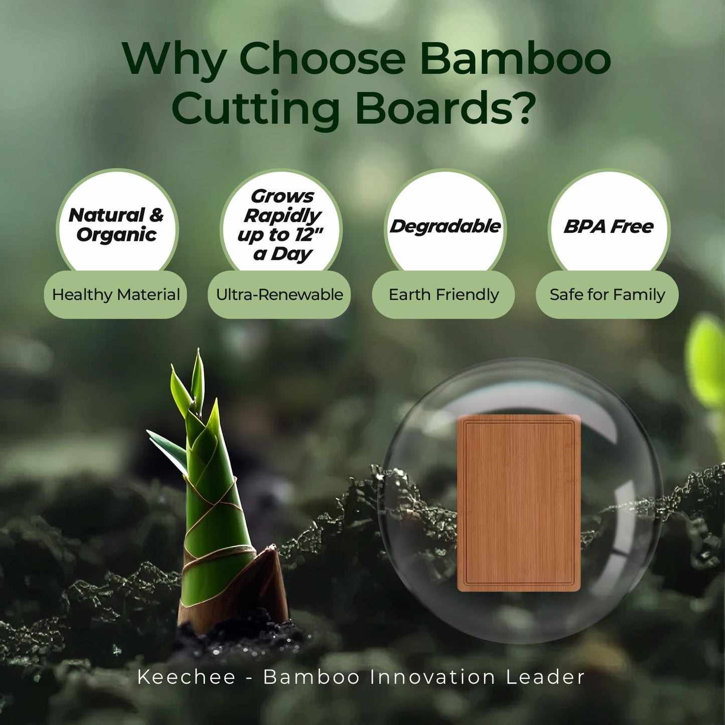Bamboo Cutting Board, Durable Wood Cutting Boards for Kitchen with Deep Juice Grooves & Built-in Handles, Ideal Charcuterie & Chopping for Meat, Vegetables and Fruits Ideal Kitchen Gifts