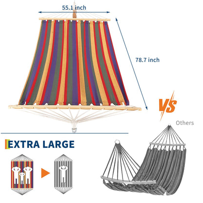 KOKEBREN Wood Hammock Stand Only, Universal Wood Hammock Stand with Chains and Carabiners, Curved Wood Hammock Stand for Outside Patio Backyard Indoor, Max 475 Lbs