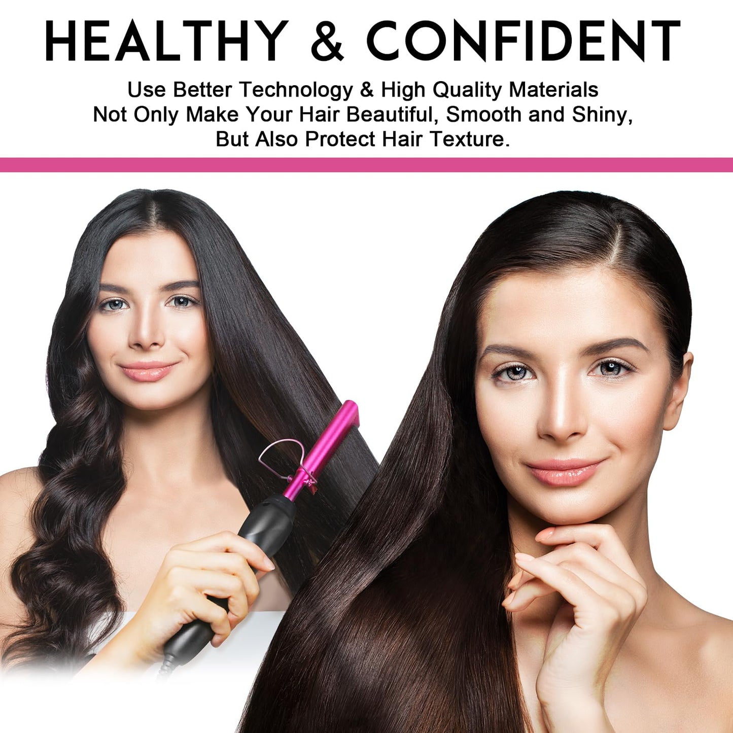 NICEMOVIC Ceramic Heating Hair Straightener Comb - Hot Pressing Brush for Natural Black Hair, Beard Wigs, and Curling (Gold)