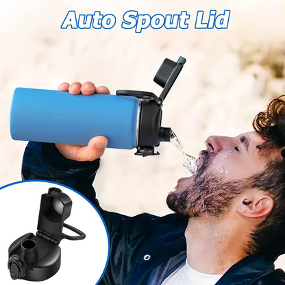 4 Pcs Water Bottle Lid Replacement for Contigo Water Bottles 20oz 24oz and 32oz,Auto Spout Lid Fit for Bubba Water Bottle with Button Lock,BPA-Free,Leak-Proof ﻿