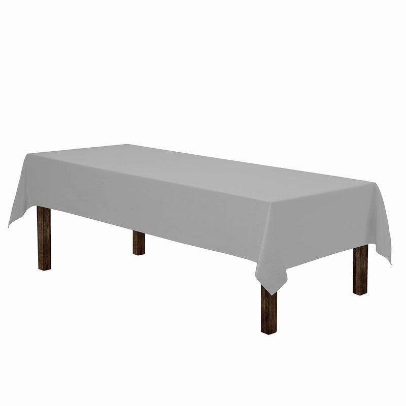 Gee Di Moda Rectangle Tablecloth - 60 x 126 Inch Silver Table Cloth for 8 Foot Rectangle Tables - Heavy Duty Washable Fabric - for Holiday Party, Dinner, Weddings, Baby Shower & Events