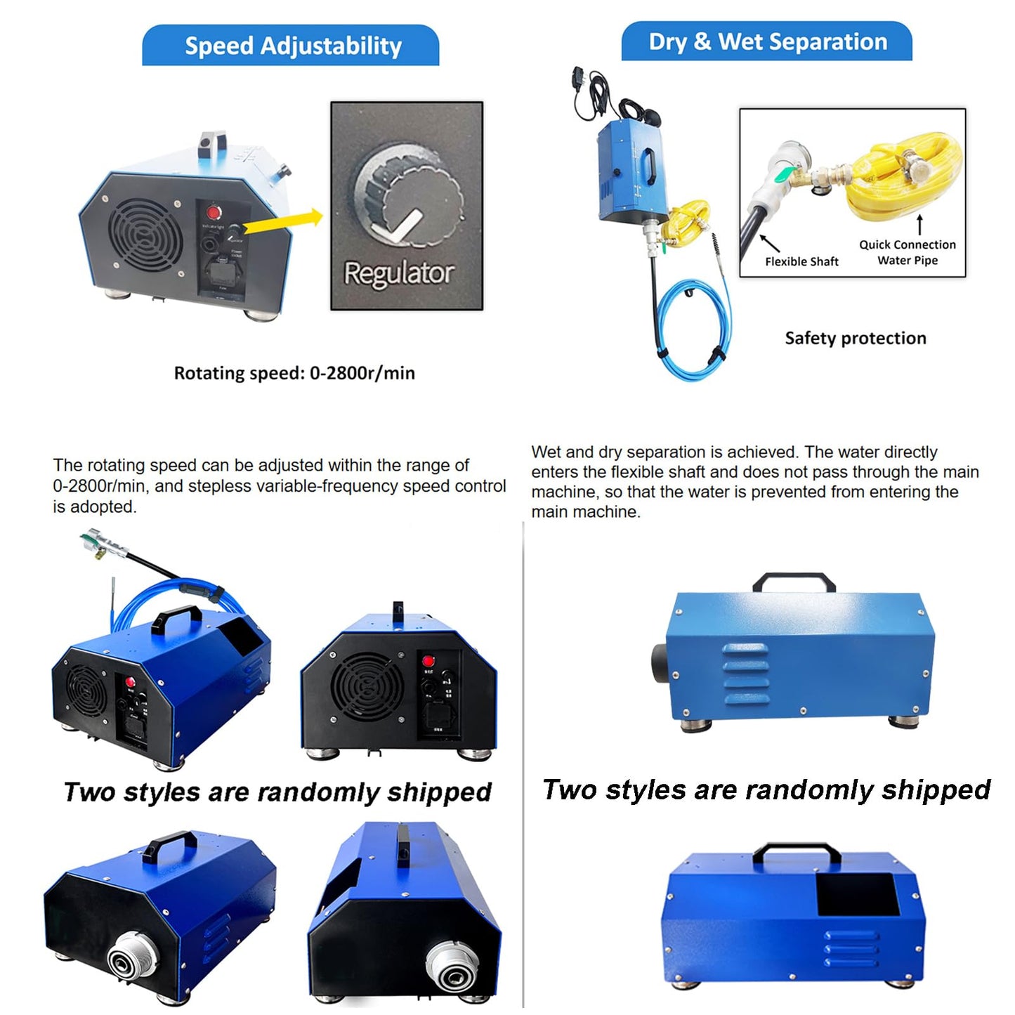 INTBUYING Condenser Pipeline Tube Cleaning Machine for Dia 0.6-0.7in Pipe 110V/220V 370W Adjustable Speed with Transformer Water Spray for Air Conditioner Chiller Heat Exchanger