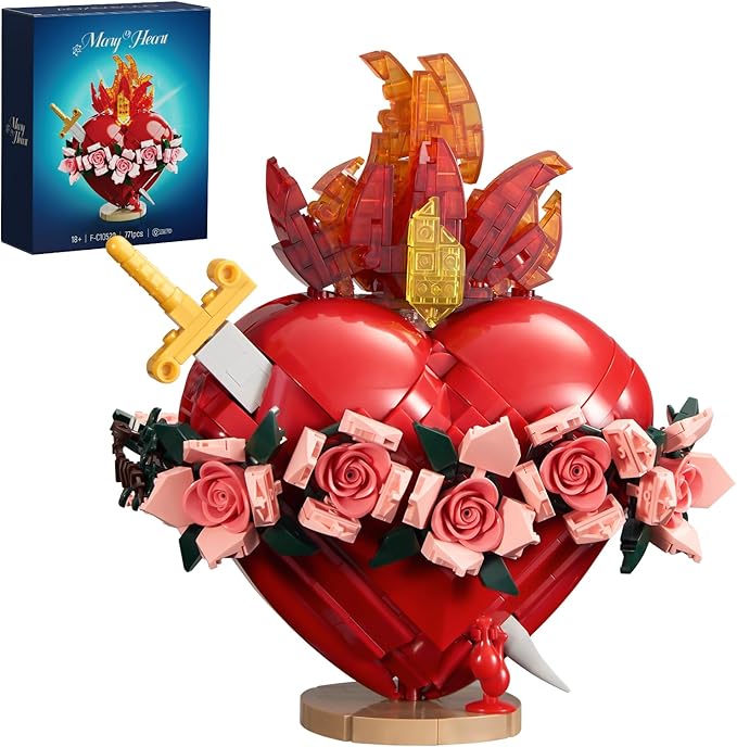 Sacred Heart of Mary Building Block Set Immaculate Sacred Heart Building Model Compatible with Lego Jesus Toy Decoration for Prayer Room Christian Easter Religious for Adults (771 PCS)