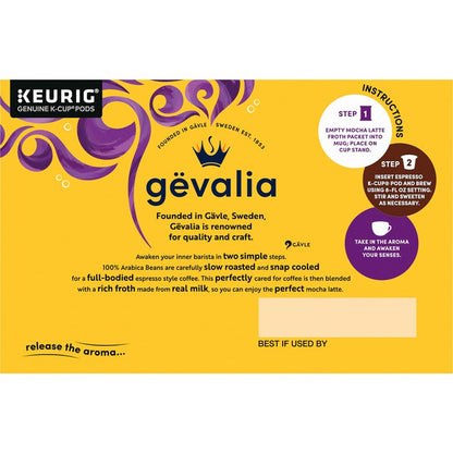 Gevalia, 2-Step K-Cup & Froth Packets, 6 Count, 5.6oz Box (Pack of 3) (Mocha Latte).