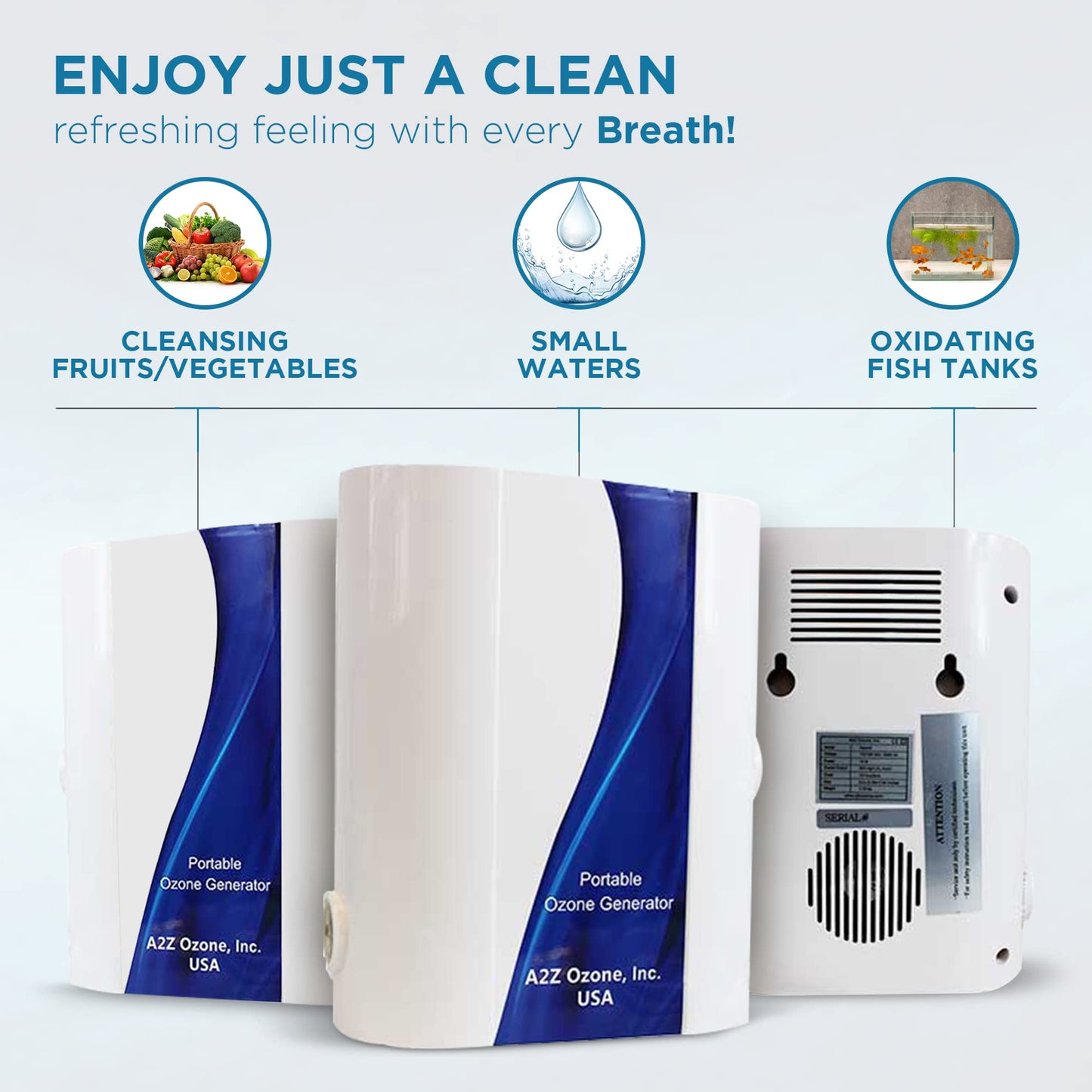 A2Z Aqua-8 Ozone Generator | 800 mg/h w/Oxygen Hookup | Reduce Bacteria