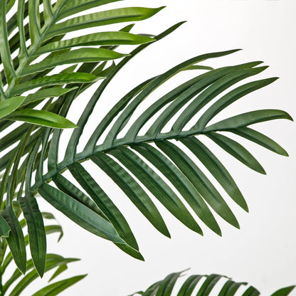 Hollyone Fake Palm Tree Decor 3FT with Planter Artificial Palm Tree Faux Tropical Areca Floor Plant in Pot with 3 Textured Trunks Silk Plant for Home Garden Outdoor Indoor Office Decor