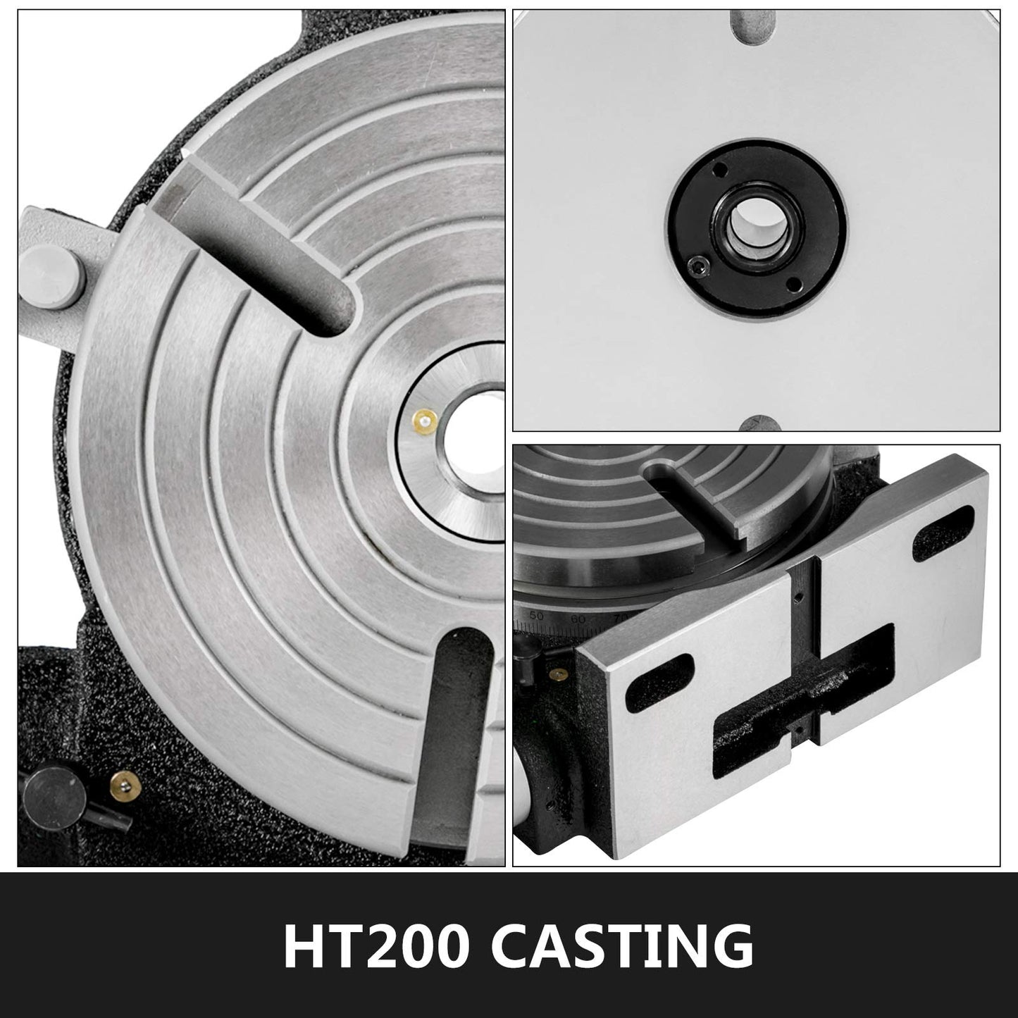 VEVOR Rotary Table 8 Inch/200 MM Horizontal Vertical Rotary Table 3-Slot Rotary Table for Milling Machine MT-3 Rotary Table for Milling 360 Degrees Precision Rotary Table
