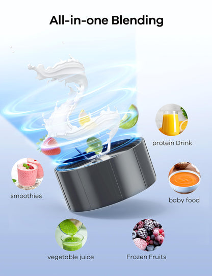 Ganiza Blender for Smoothies, 14Pcs Personal Blender for Shake and Smoothies for Kitchen with 3 Portable Cups (1x24oz & 2X17oz), Single Serve Smoothie Maker, Nutritious Recipe