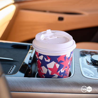 Turbo Bee 12 oz Disposable Coffee Cups with Lids, 60 Pack To Go Paper Cups for Coffee, 12 Ounce Paper Hot Coffee Cups with Lids and Straws for Thanksgiving, Christmas Party and Coffee Shop