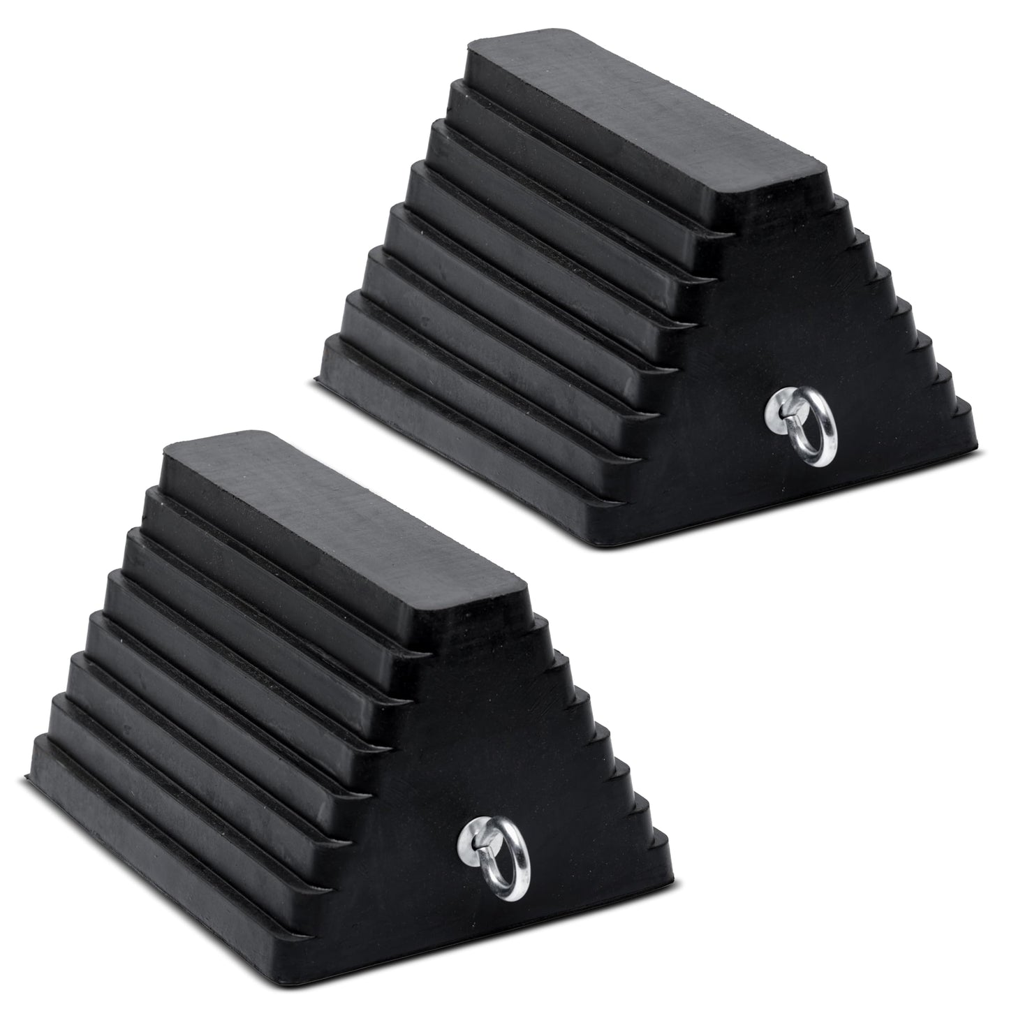 Vergo Industrial Extra Large Wheel Chock 2-Pack - Heavy Duty Molded Rubber XL Wheel Chock for Trucks, Trailers, RVs or Large Freight Equipment - Max Weight Capacity 20 Tons / 40,000 lbs (No Handle)