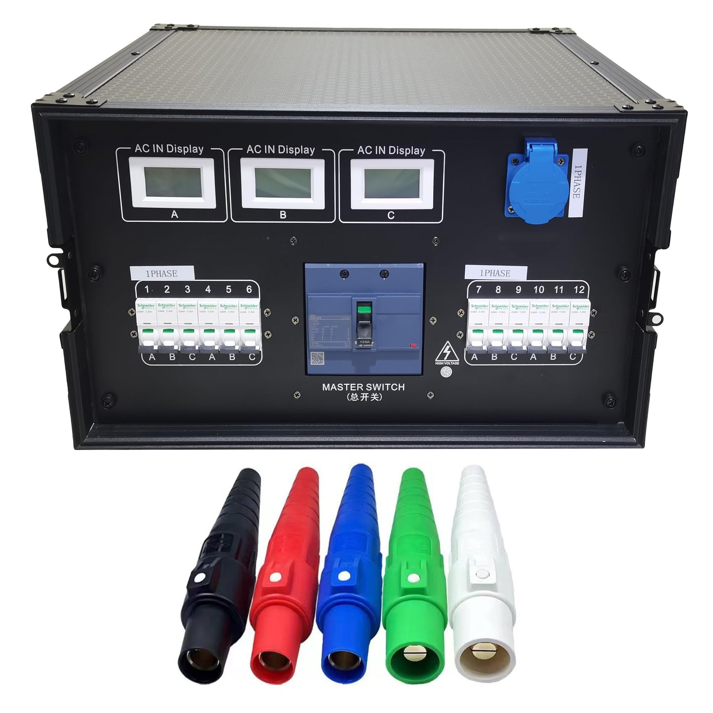 JUNMAN 12 Channel 24 Edison Power Distro Distributor Box for Stage Lighting