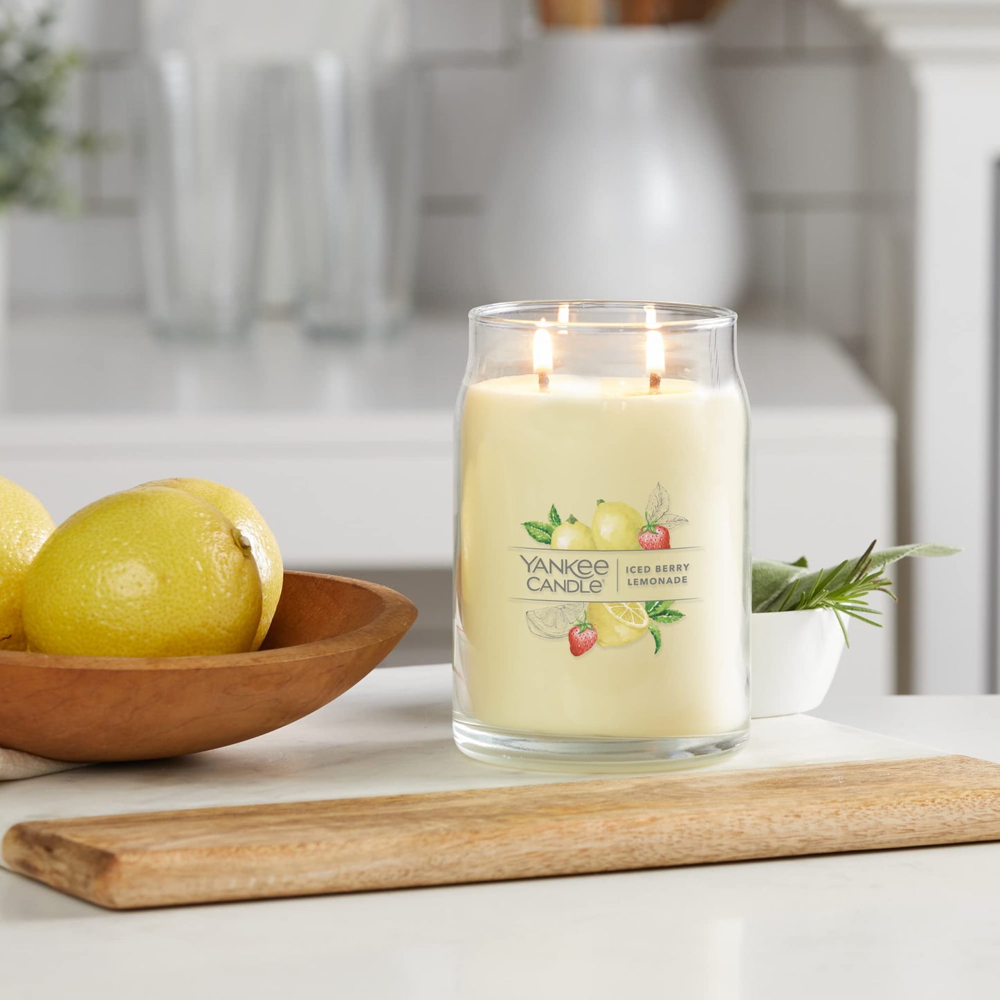 Yankee CandleIced Berry Lemonade Scented Signature 20oz Large Jar 2-Wick Candle Over 60 Hours of Burn Time