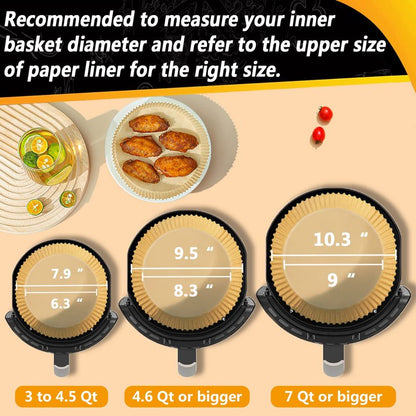 Air Fryer Liners Disposable for Ninja 4QT AF101, Airfryer Liners Round 9.5 Inch Air Fryer Paper Liners Non-stick Air Fryer Parchment Paper Liners Oil Resistant, Waterproof for 4-8Qt Basket