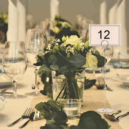 Tosnail 12 Pack 12" Tall Stainless Steel Table Number Holder, Table Card Holder Stand, Place Card Photo Display
