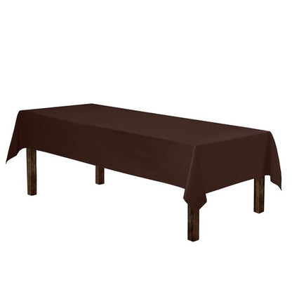 Gee Di Moda Rectangle Tablecloth - 60 x 102 Inch Chocolate Table Cloth for 6 Foot Rectangle Tables - Heavy Duty Washable Fabric - for Holiday Party, Dinner, Weddings, Baby Shower & Events