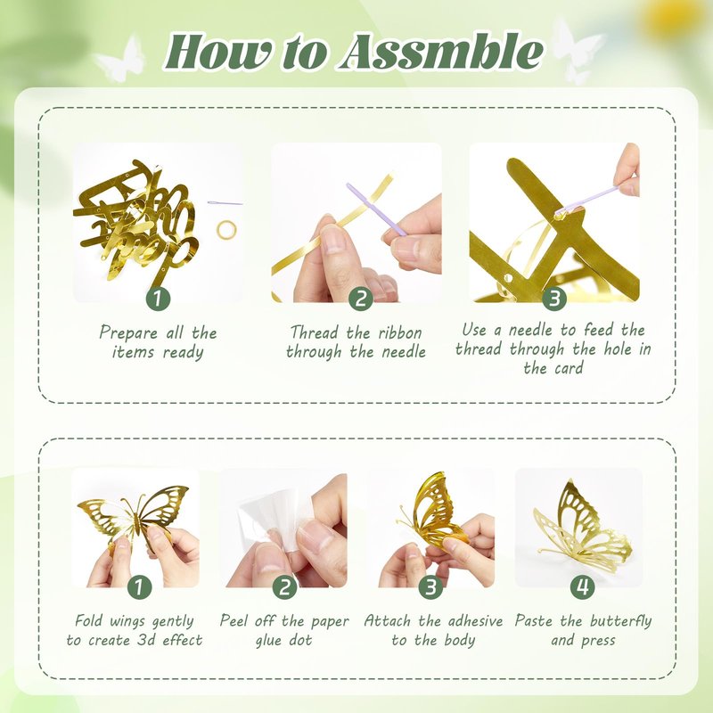 Sage Green Birthday Party Decorations with Happy Birthday Banner Green Fringe Curtain Butterfly Decorations Foil Balloons Happy Birthday Decorations for Women