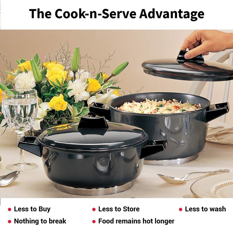 Hawkins Futura 4 Litre Cook n Serve Bowl, Hard Anodised Saucepan with Hard Anodised Lid, Sauce Pan for Cooking and Serving, Black (ACB40), Aluminium