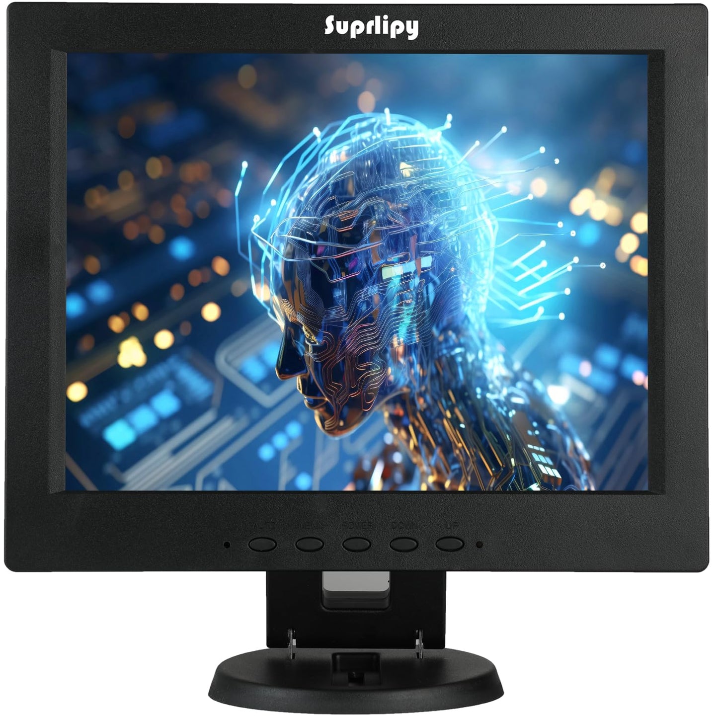 Suprlipy 19 Inch TFT LCD Security CCTV Monitor 1280x1024 4:3 Resolution Color Display Screen Support HDMI/VGA/AV/BNC/USB Input with Remote Control Built-in Speakers for CCTV Surveillance Camera STB