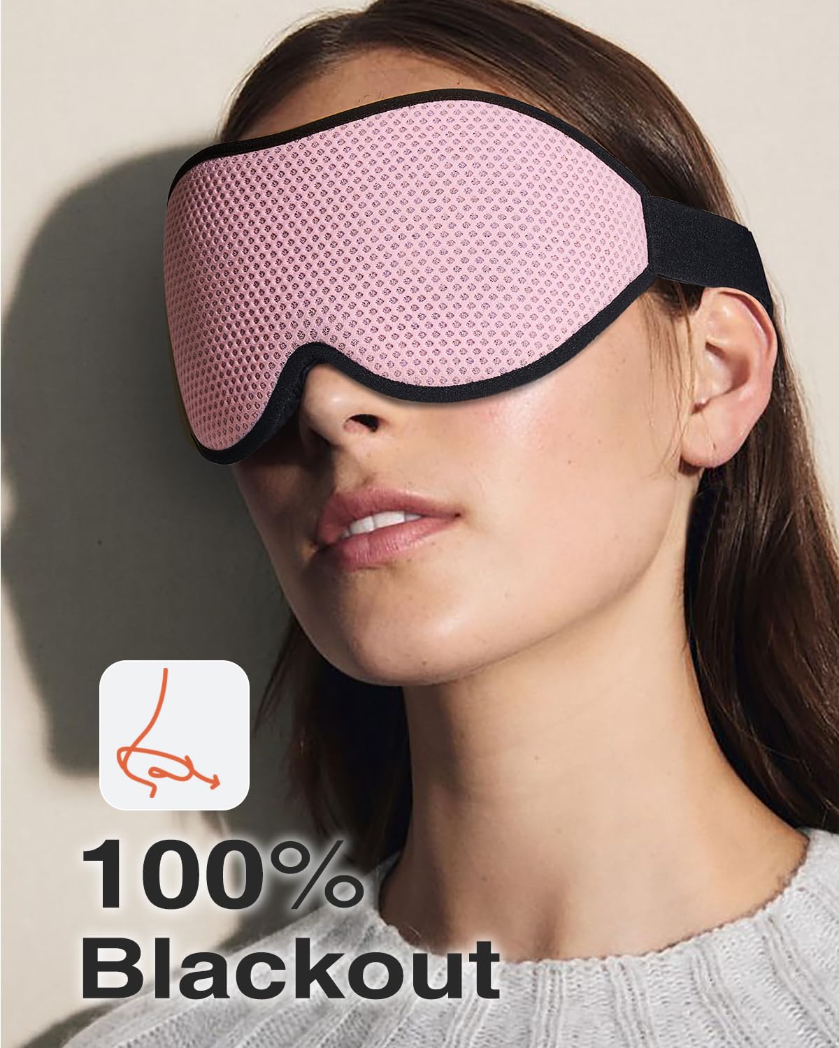 MABAO Sleep Mask for Side Sleeper, Eye Mask for Sleeping Women Men, 3D Contoured Cup No Eye Pressure 100% Light Blocking Sleeping Mask with Adjustable Strap Night Blindfold Flight, Travel, Nap, Black