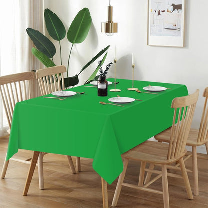 QIKSION Green Plastic Table Cloth Disposable 12 Pack, 54 x 108 Inch Tablecloths for St Patricks Day, Birthday Party, Christmas Decorations, Rectangle Table Cover
