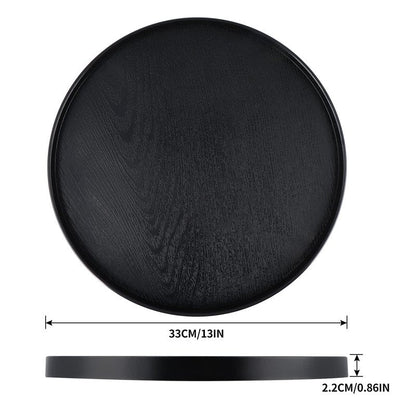 MDLUU Plastic Serving Tray, 13" Ottoman Tray, Round Butler Tray for Breakfast in Bed, Coffee Table Decor, Party