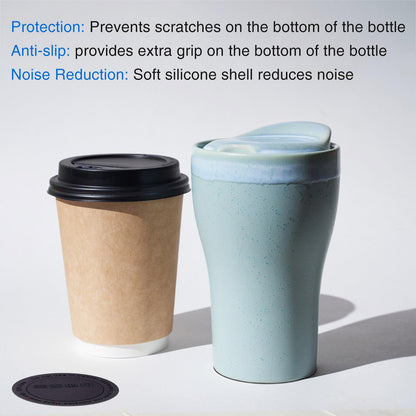 75PCS Rubber Bottoms for Sublimation Tumblers, 56mm Protective Anti-Slip Silicone Bottom with Adhesive, Non-Slip Silicone Coaster Rubber Bottom for Wine Tumblers Skinny Straight Tumblers Mason Jars