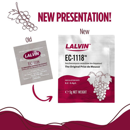 Lalvin EC-1118 Wine Yeast (10 Pack) - Champagne Yeast - Make Wine Cider Mead Kombucha At Home - 5 g Sachets - Saccharomyces cerevisiae - Sold by CAPYBARA Distributors Inc.