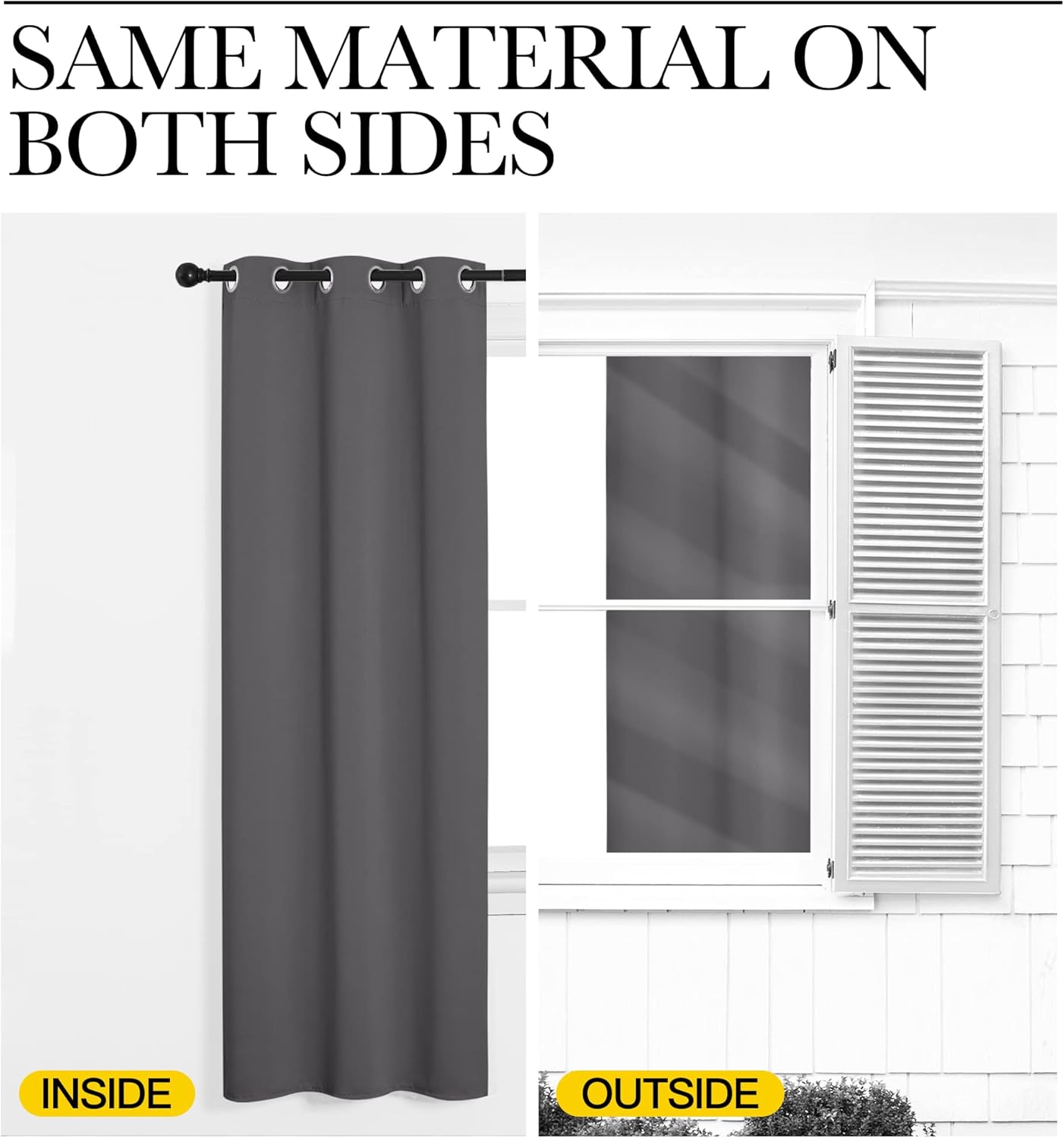 NICETOWN Blackout Curtains - Energy Saving Thermal Insulated Draperies | 55" x 96", Grey (1 Pair)