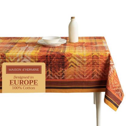 Maison d' Hermine Table Cloth Rectangle Table 100% Cotton 70 x 90 Inches Fall Tablecloth Reusable Everyday Use for Thanksgiving Christmas Decorations Dining Farmhouse Party (Thanksgiving Tartan)