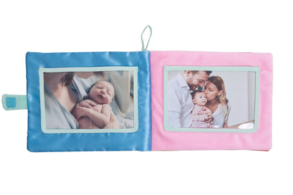 Pearhead Plush Photo Album, Baby Shower Registry Addition, Gender Neutral Baby Toy, 8.75x6.25x0.75 Inch